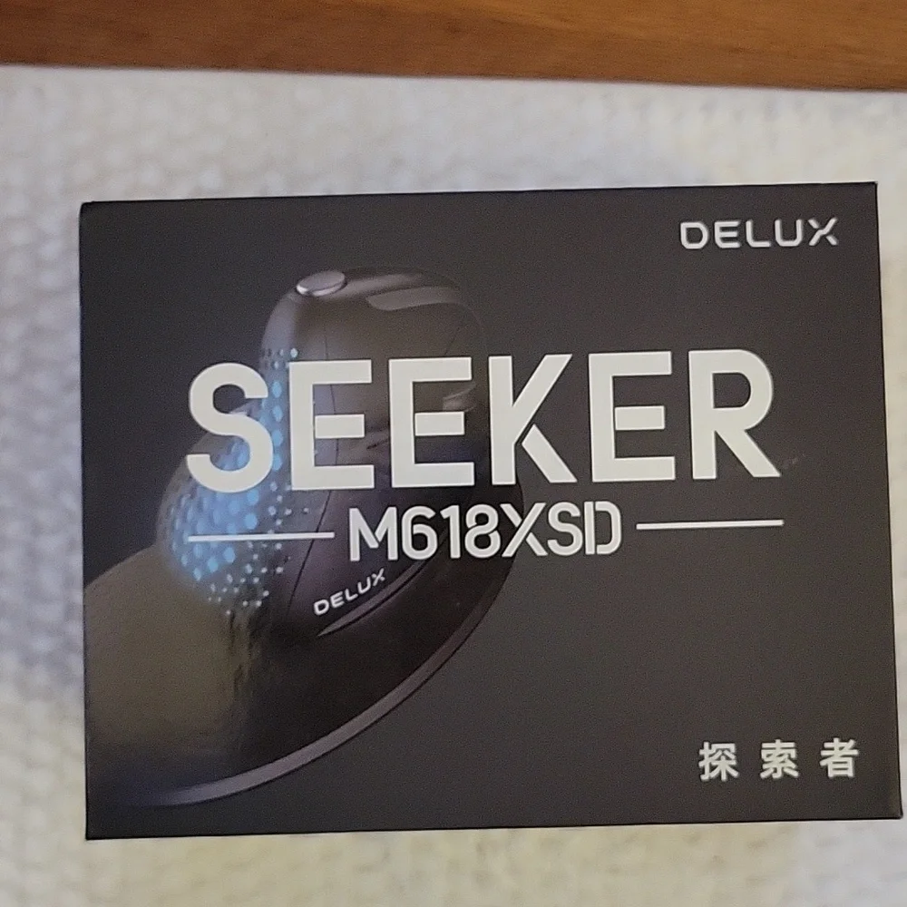Delux Seeker wireless ergonomic vertical mouse OLED screen BT USB receiver NEW…